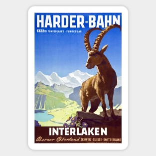 Interlaken,Switzerland,Ski Travel Poster Sticker